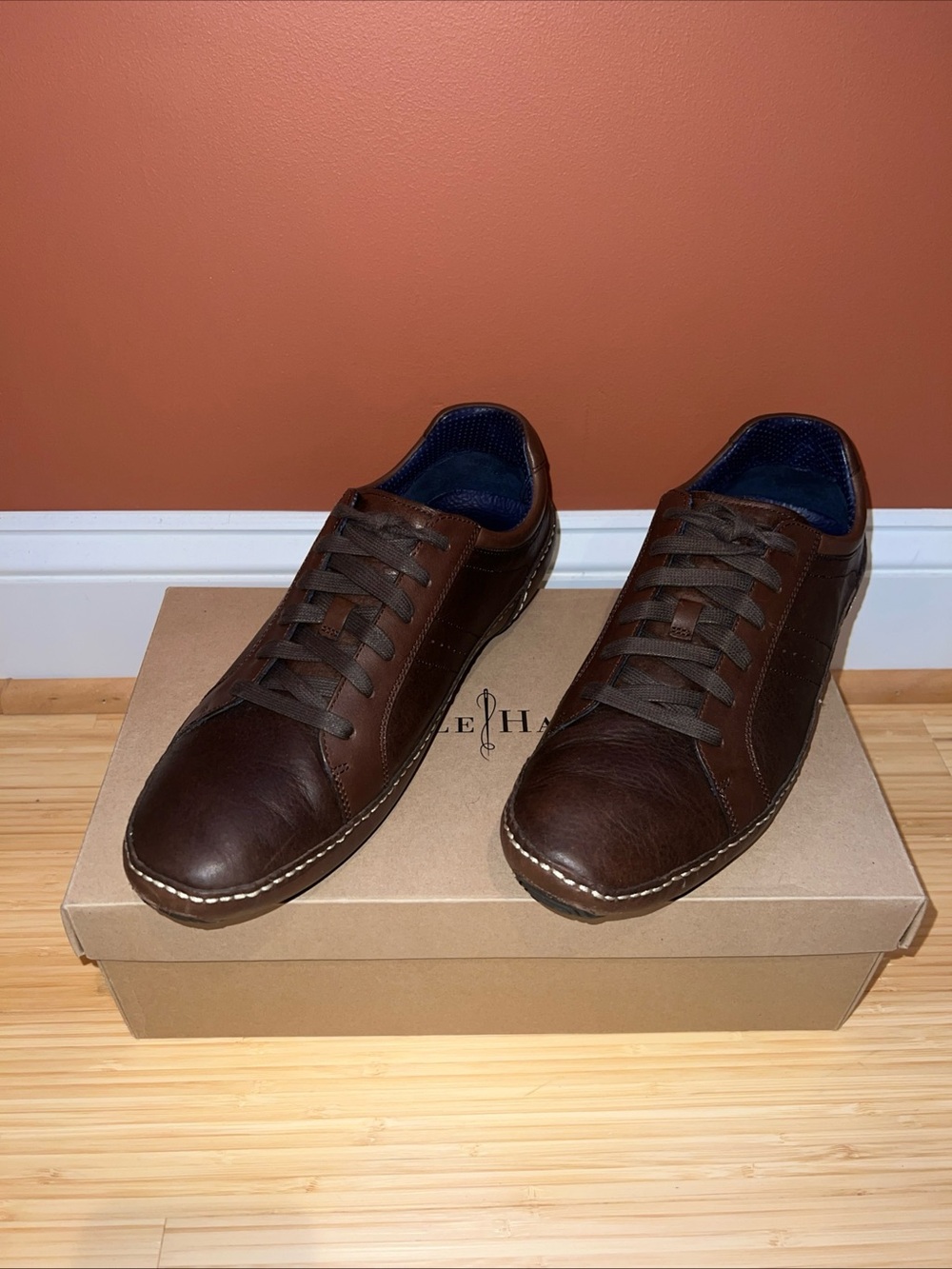 Cole Haan Air Mitchell Oxford Brown Leather with NikeAir Size 10.5